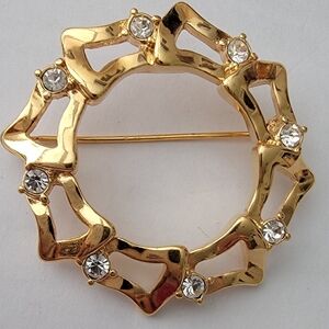 Monet Goldtone Brooch